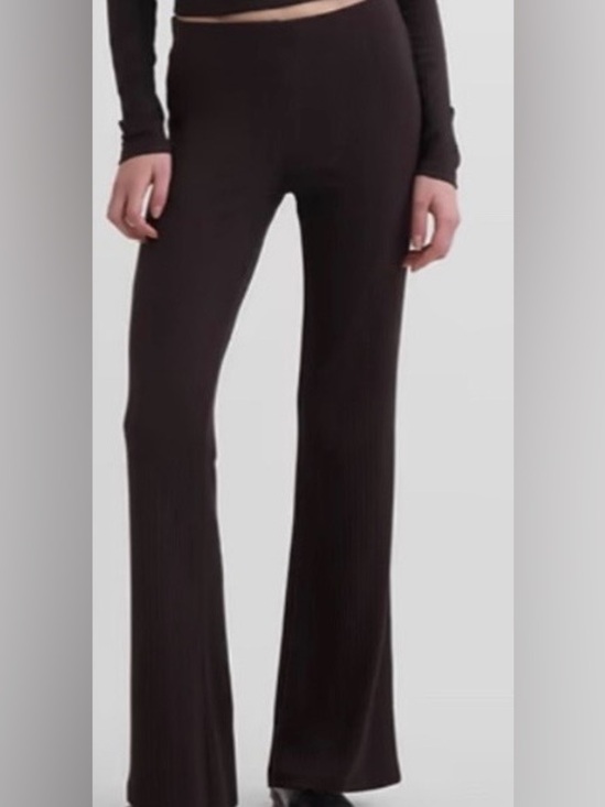 GAP Pants - Gap Modern Wide Rib Flare Pants- Dark Terra brown: Medium